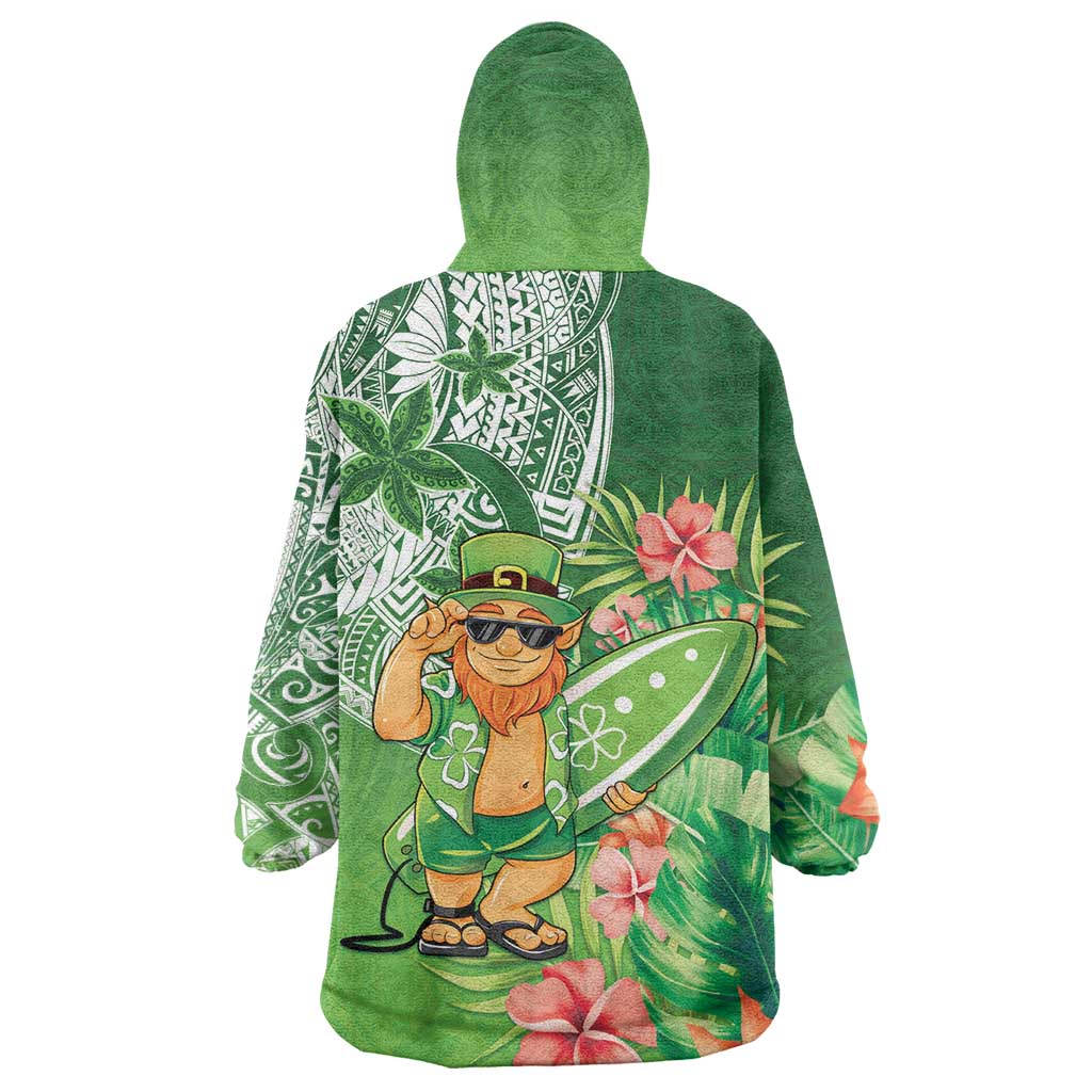 Aloha Hawaii St Patrick's Day Wearable Blanket Hoodie Polynesian Style