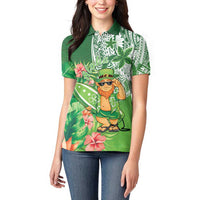 Aloha Hawaii St Patrick's Day Women Polo Shirt Polynesian Style