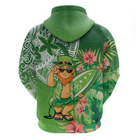 Aloha Hawaii St Patrick's Day Zip Hoodie Polynesian Style