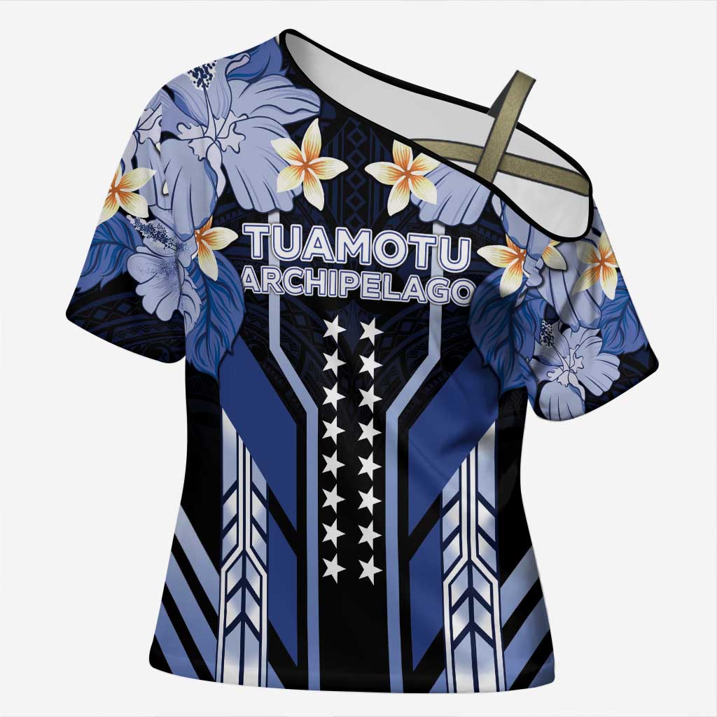 French Polynesia Tuamotu Archipelago Cross Shoulder Shirt Polynesian Pattern Unique Style