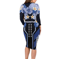 French Polynesia Tuamotu Archipelago Family Matching Long Sleeve Bodycon Dress and Hawaiian Shirt Polynesian Pattern Unique Style