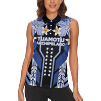 French Polynesia Tuamotu Archipelago Women Sleeveless Polo Shirt Polynesian Pattern Unique Style