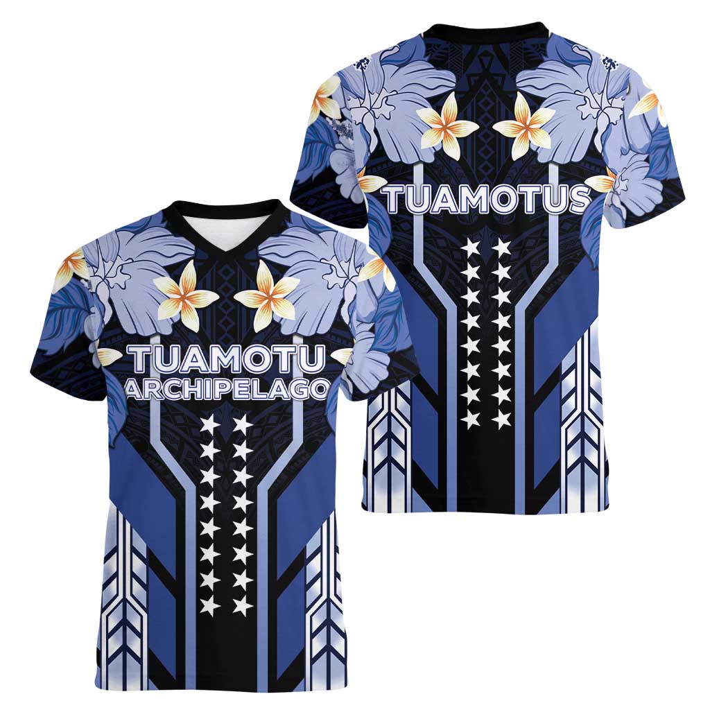 French Polynesia Tuamotu Archipelago Women V-Neck T-Shirt Polynesian Pattern Unique Style