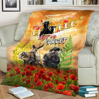 Australia And New Zealand ANZAC Day Blanket Kangaroo And Kiwi Bird Soldiers Lest We Forget