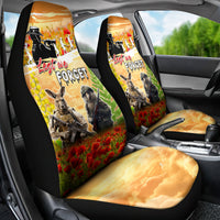 Australia And New Zealand ANZAC Day Car Seat Cover Kangaroo And Kiwi Bird Soldiers Lest We Forget LT05 - Polynesian Pride