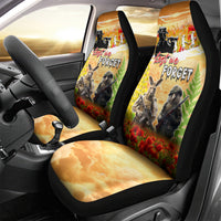 Australia And New Zealand ANZAC Day Car Seat Cover Kangaroo And Kiwi Bird Soldiers Lest We Forget LT05 - Polynesian Pride