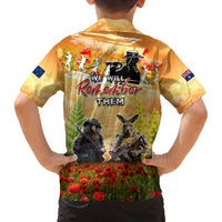 Australia And New Zealand ANZAC Day Family Matching Tank Maxi Dress and Hawaiian Shirt Kangaroo And Kiwi Bird Soldiers Lest We Forget LT05 - Polynesian Pride