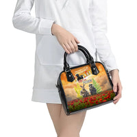 Australia And New Zealand ANZAC Day Shoulder Handbag Kangaroo And Kiwi Bird Soldiers Lest We Forget