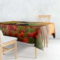 Australia And New Zealand ANZAC Day Tablecloth Kangaroo And Kiwi Bird Soldiers Lest We Forget