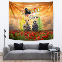 Australia And New Zealand ANZAC Day Tapestry Kangaroo And Kiwi Bird Soldiers Lest We Forget