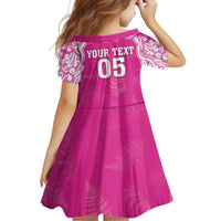 New Zealand Fern Women Rugby Custom Family Matching Mermaid Dress and Hawaiian Shirt Pink Maori Pattern LT05 - Polynesian Pride