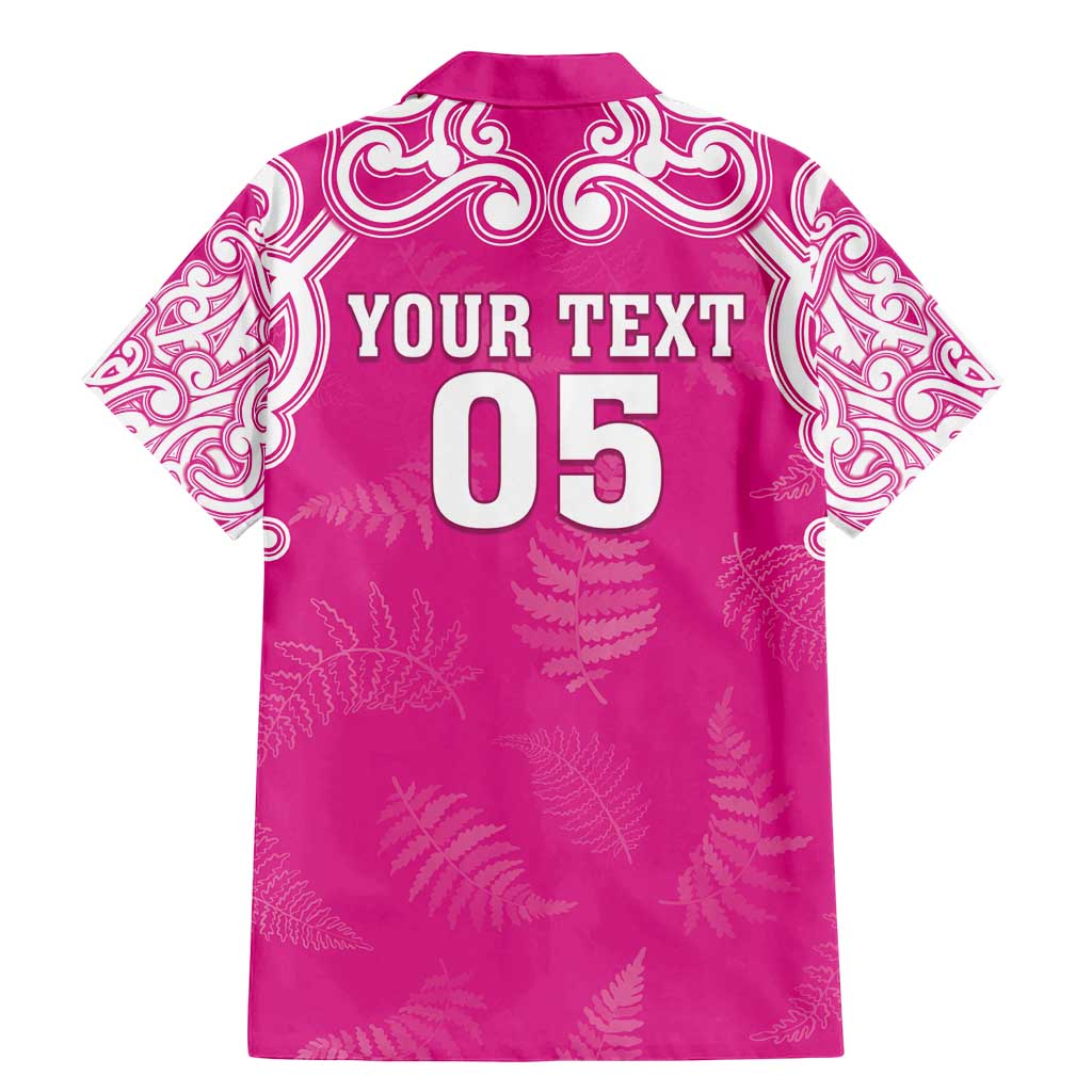 New Zealand Fern Women Rugby Custom Family Matching Mermaid Dress and Hawaiian Shirt Pink Maori Pattern LT05 - Polynesian Pride
