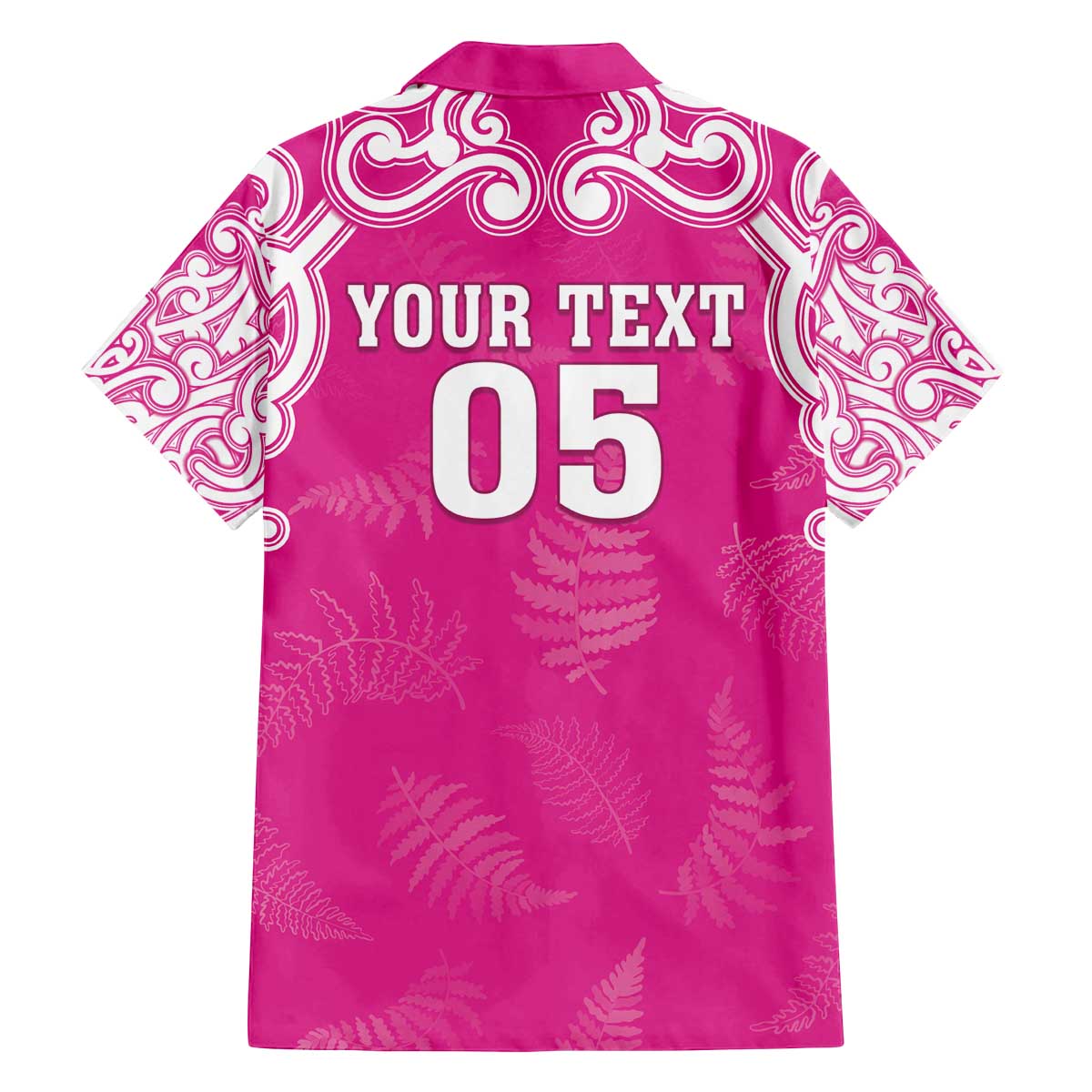 New Zealand Fern Women Rugby Custom Family Matching Off The Shoulder Long Sleeve Dress and Hawaiian Shirt Pink Maori Pattern LT05 - Polynesian Pride