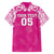 New Zealand Fern Women Rugby Custom Family Matching Off The Shoulder Long Sleeve Dress and Hawaiian Shirt Pink Maori Pattern