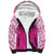 New Zealand Fern Women Rugby Custom Sherpa Hoodie Pink Maori Pattern