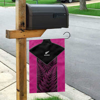 New Zealand Fern Rugby Garden Flag Pink Maori Pattern