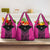 New Zealand Fern Rugby Grocery Bag Pink Maori Pattern