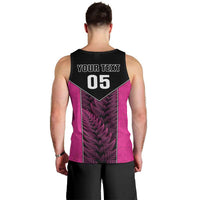 New Zealand Fern Rugby Custom Men Tank Top Pink Maori Pattern LT05 - Polynesian Pride