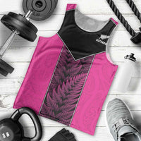 New Zealand Fern Rugby Custom Men Tank Top Pink Maori Pattern LT05 - Polynesian Pride