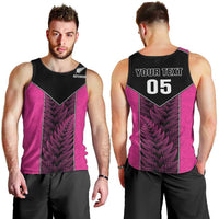 New Zealand Fern Rugby Custom Men Tank Top Pink Maori Pattern LT05 - Polynesian Pride