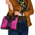 New Zealand Fern Rugby Shoulder Handbag Pink Maori Pattern
