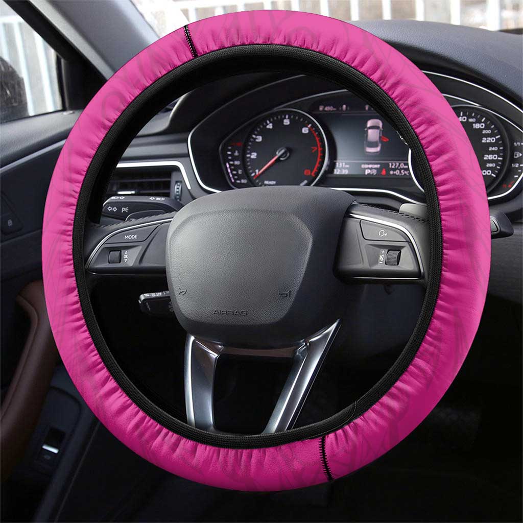 New Zealand Fern Rugby Steering Wheel Cover Pink Maori Pattern LT05 - Polynesian Pride