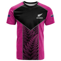New Zealand Fern Rugby Custom T Shirt Pink Maori Pattern LT05 Pink - Polynesian Pride
