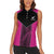 New Zealand Fern Rugby Custom Women Sleeveless Polo Shirt Pink Maori Pattern