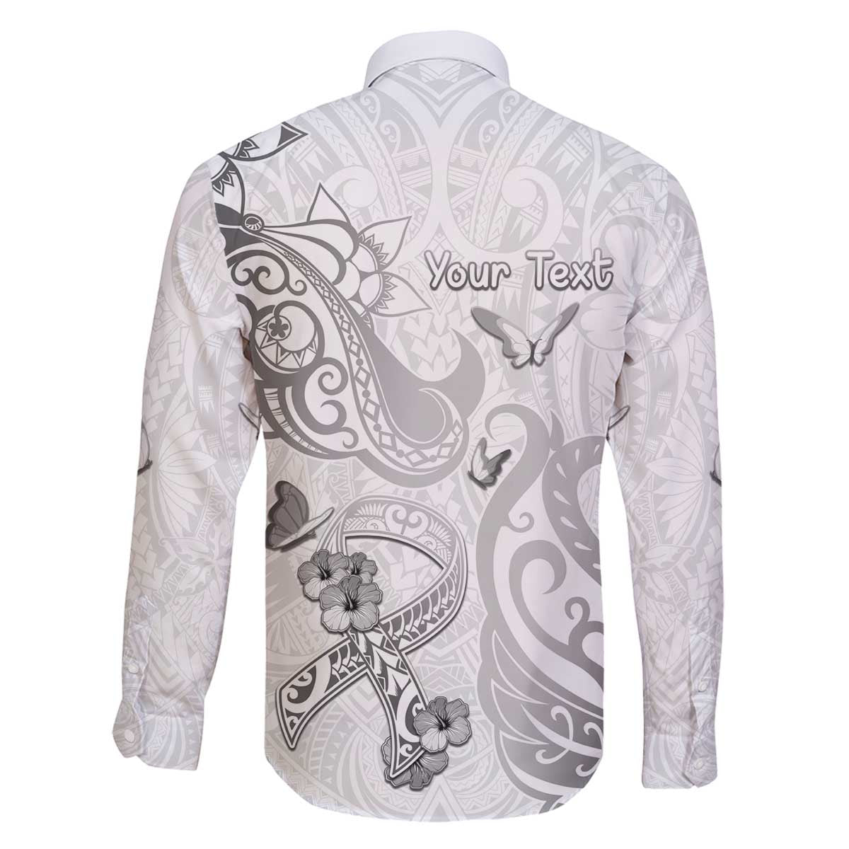 Personalised Brain Cancer Awareness Family Matching Off The Shoulder Long Sleeve Dress and Hawaiian Shirt Ribbon Polynesian Pattern LT05 - Polynesian Pride