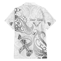 Personalised Brain Cancer Awareness Family Matching Tank Maxi Dress and Hawaiian Shirt Ribbon Polynesian Pattern