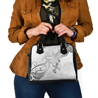 Brain Cancer Awareness Shoulder Handbag Ribbon Polynesian Pattern