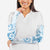 Polynesian Pattern With Plumeria Flowers Arm Sleeves Blue - Polynesian Pride