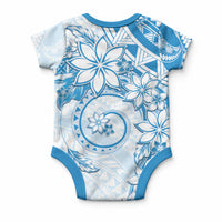 Polynesian Pattern With Plumeria Flowers Baby Onesie Blue LT05 - Polynesian Pride