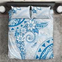 Polynesian Pattern With Plumeria Flowers Bedding Set Blue