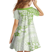 Polynesian Pattern With Plumeria Flowers Family Matching Off Shoulder Maxi Dress and Hawaiian Shirt Lime Green LT05 - Polynesian Pride
