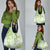 Polynesian Pattern With Plumeria Flowers Grocery Bag Lime Green
