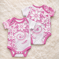 Polynesian Pattern With Plumeria Flowers Baby Onesie Pink LT05 - Polynesian Pride