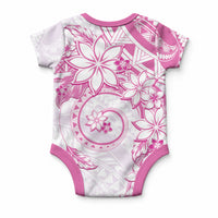 Polynesian Pattern With Plumeria Flowers Baby Onesie Pink LT05 - Polynesian Pride