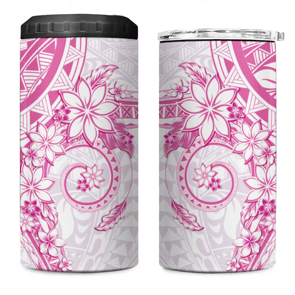 Pink Polynesian Pattern With Plumeria Flowers 4 in 1 Can Cooler Tumbler LT05 One Size: 16 oz Pink - Polynesian Pride