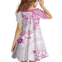 Polynesian Pattern With Plumeria Flowers Family Matching Off The Shoulder Long Sleeve Dress and Hawaiian Shirt Pink LT05 - Polynesian Pride
