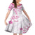 Polynesian Pattern With Plumeria Flowers Family Matching Puletasi and Hawaiian Shirt Pink