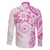Polynesian Pattern With Plumeria Flowers Family Matching Puletasi and Hawaiian Shirt Pink