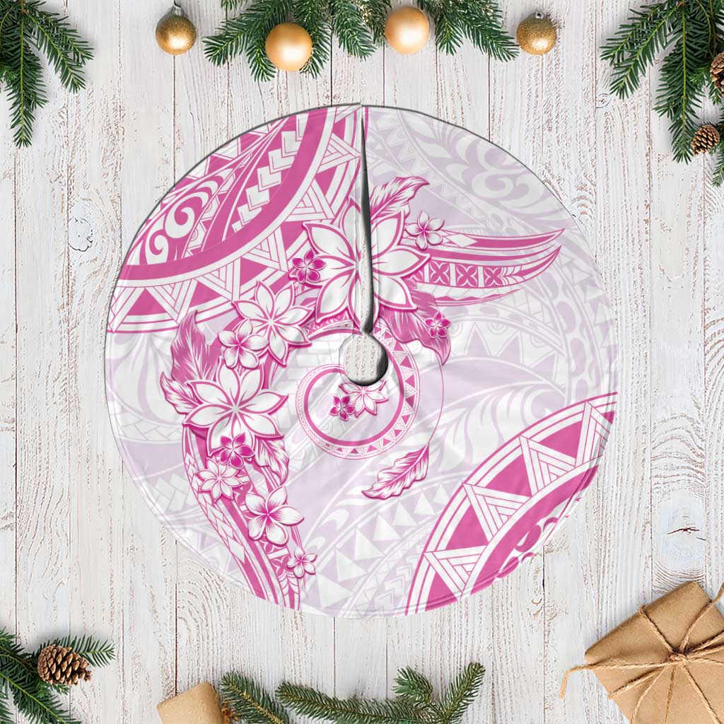 Polynesian Pattern With Plumeria Flowers Tree Skirt Pink LT05 Casual Pink - Polynesian Pride