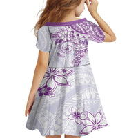 Polynesian Pattern With Plumeria Flowers Family Matching Off Shoulder Maxi Dress and Hawaiian Shirt Purple