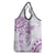 Polynesian Pattern With Plumeria Flowers Grocery Bag Purple