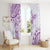 Polynesian Pattern With Plumeria Flowers Window Curtain Purple
