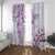Polynesian Pattern With Plumeria Flowers Window Curtain Purple