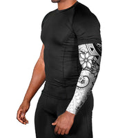 Polynesian Pattern With Plumeria Flowers Arm Sleeves White - Polynesian Pride