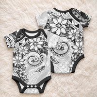 Polynesian Pattern With Plumeria Flowers Baby Onesie White LT05 - Polynesian Pride