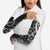 Polynesian Pattern With Plumeria Flowers Arm Sleeves Black - Polynesian Pride